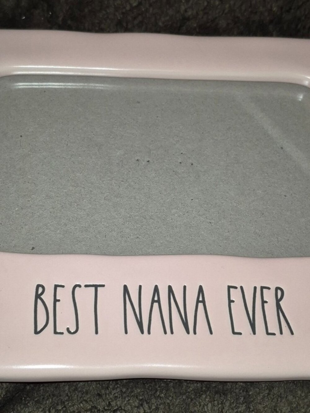 Rae Dunn BEST NANA EVER Pink Photo Picture Frame Holds 5.5" x 3.5" Ceramic EC